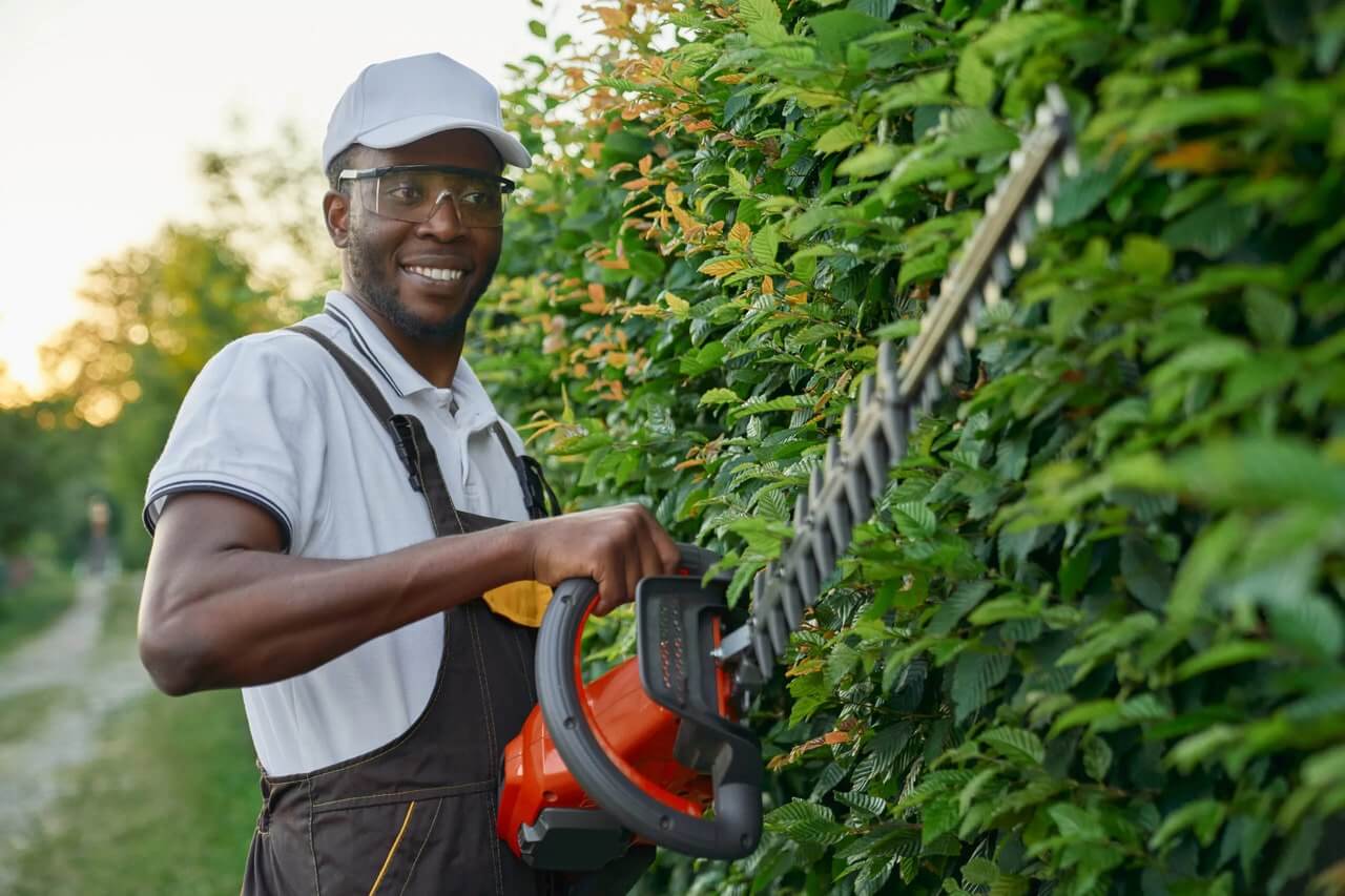 jardinier-afro-souriant-utilisant-taille-haie-pour-couper-buissons-scaled-1-1-min